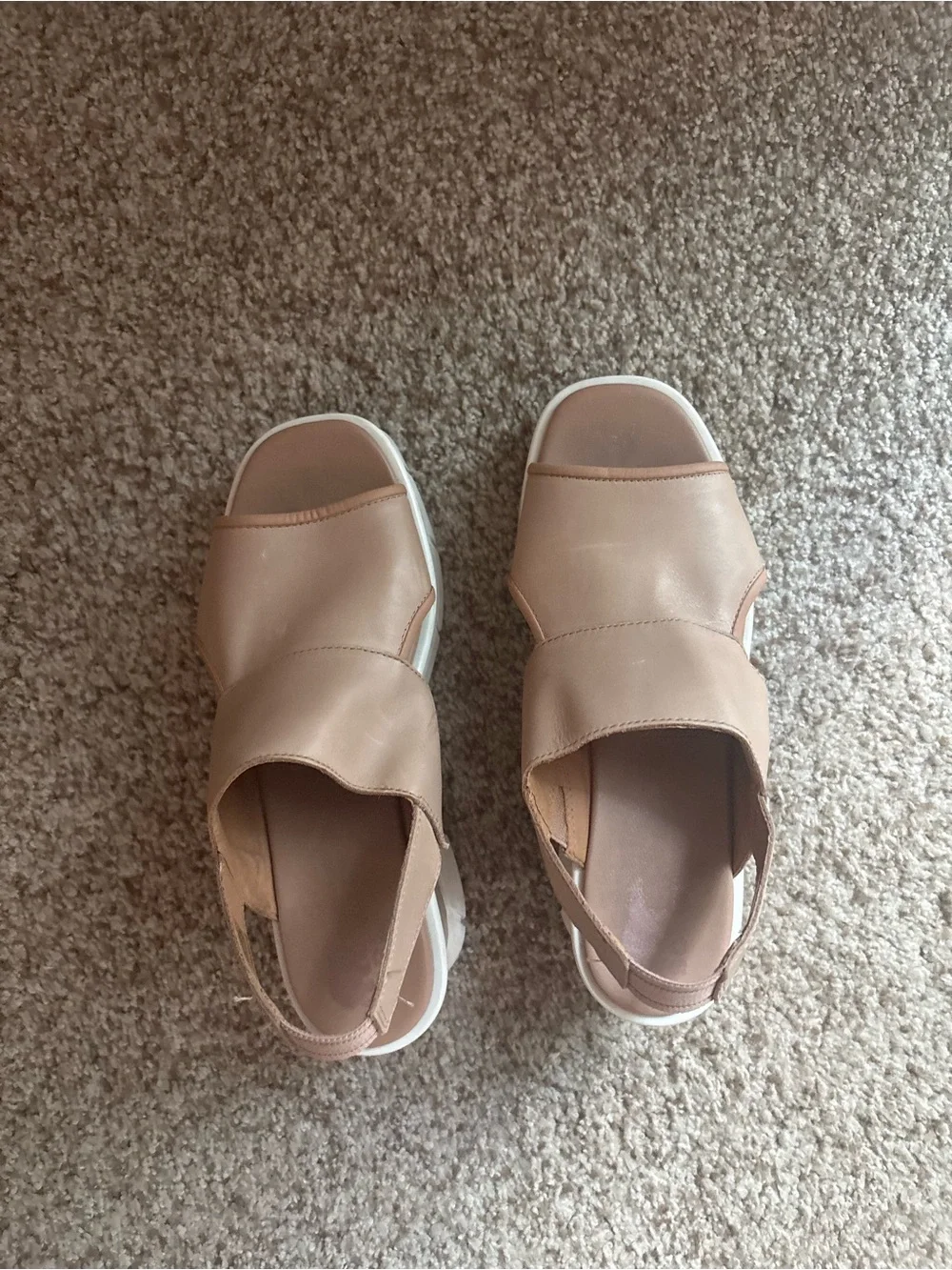 Sorel Beige/Tan Leather Wedge Sandals